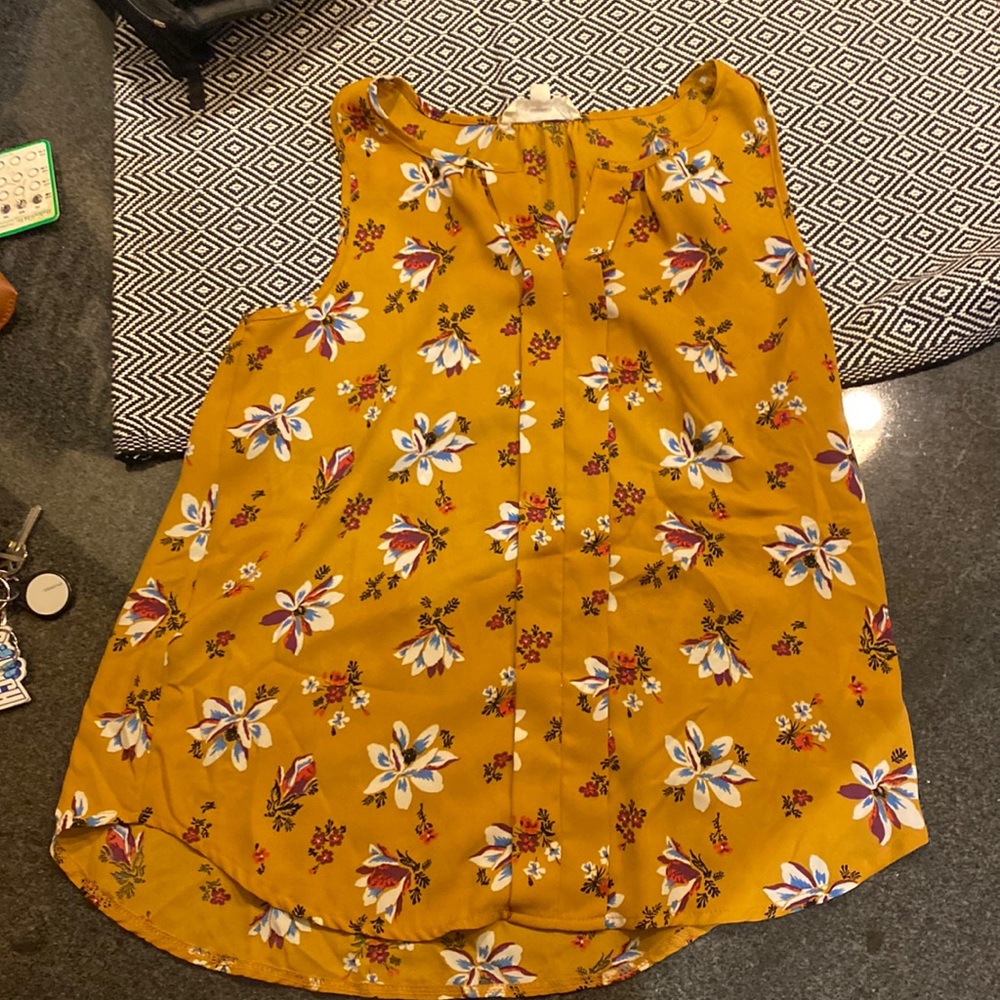 Yellow floral blouse